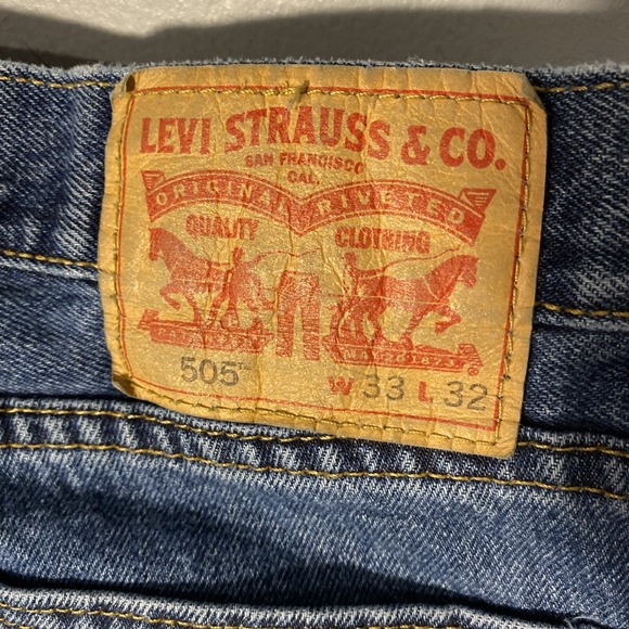 Levis Jeans Mens 33x32 505 Regular Straight Classic Heavy Denim Y2K - Picture 3 of 5